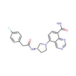 NC(=O)c1ccc(N2CC[C@H](NC(=O)Cc3ccc(F)cc3)C2)c2cncnc12 ZINC000147596435