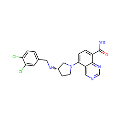 NC(=O)c1ccc(N2CC[C@H](NCc3ccc(Cl)c(Cl)c3)C2)c2cncnc12 ZINC000147597292