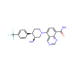 NC(=O)c1ccc(N2CC[C@H](c3ccc(C(F)(F)F)cc3)[C@H](N)C2)c2cncnc12 ZINC000143873182