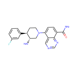 NC(=O)c1ccc(N2CC[C@H](c3cccc(F)c3)[C@@H](N)C2)c2cncnc12 ZINC000143594909