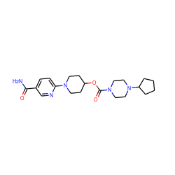 NC(=O)c1ccc(N2CCC(OC(=O)N3CCN(C4CCCC4)CC3)CC2)nc1 ZINC000207248295