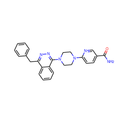 NC(=O)c1ccc(N2CCN(c3nnc(Cc4ccccc4)c4ccccc34)CC2)nc1 ZINC000040953410