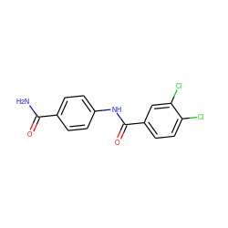 NC(=O)c1ccc(NC(=O)c2ccc(Cl)c(Cl)c2)cc1 ZINC000000433106