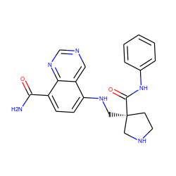 NC(=O)c1ccc(NC[C@]2(C(=O)Nc3ccccc3)CCNC2)c2cncnc12 ZINC000143811442