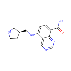 NC(=O)c1ccc(NC[C@H]2CCNC2)c2cncnc12 ZINC000143755068