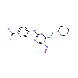 NC(=O)c1ccc(Nc2ncc(N=O)c(OCC3CCCCC3)n2)cc1 ZINC000103192010