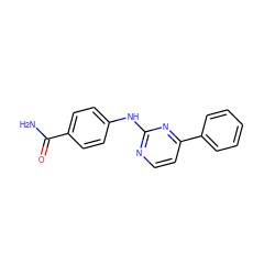 NC(=O)c1ccc(Nc2nccc(-c3ccccc3)n2)cc1 ZINC000045286250