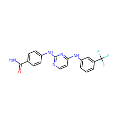 NC(=O)c1ccc(Nc2nccc(Nc3cccc(C(F)(F)F)c3)n2)cc1 ZINC000095920720