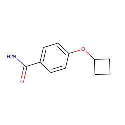 NC(=O)c1ccc(OC2CCC2)cc1 ZINC000225423541