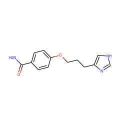 NC(=O)c1ccc(OCCCc2c[nH]cn2)cc1 ZINC000013813086