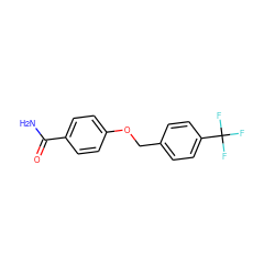 NC(=O)c1ccc(OCc2ccc(C(F)(F)F)cc2)cc1 ZINC000015395004