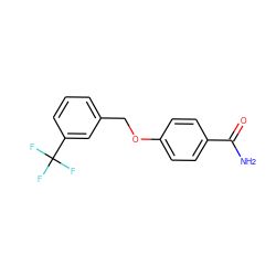 NC(=O)c1ccc(OCc2cccc(C(F)(F)F)c2)cc1 ZINC000014735706