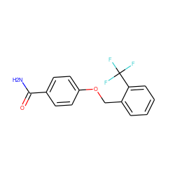 NC(=O)c1ccc(OCc2ccccc2C(F)(F)F)cc1 ZINC000014183809