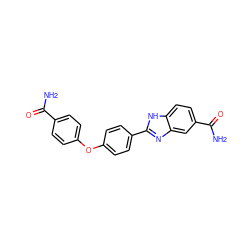 NC(=O)c1ccc(Oc2ccc(-c3nc4cc(C(N)=O)ccc4[nH]3)cc2)cc1 ZINC000013612092