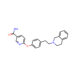 NC(=O)c1ccc(Oc2ccc(CCN3CCc4ccccc4C3)cc2)nc1 ZINC000028825028