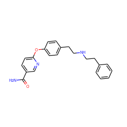 NC(=O)c1ccc(Oc2ccc(CCNCCc3ccccc3)cc2)nc1 ZINC000028826394