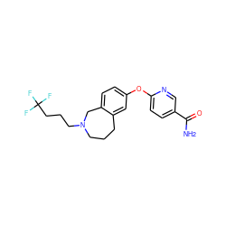 NC(=O)c1ccc(Oc2ccc3c(c2)CCCN(CCCC(F)(F)F)C3)nc1 ZINC000028825045