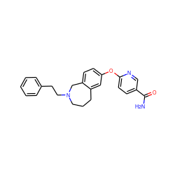 NC(=O)c1ccc(Oc2ccc3c(c2)CCCN(CCc2ccccc2)C3)nc1 ZINC000028825024