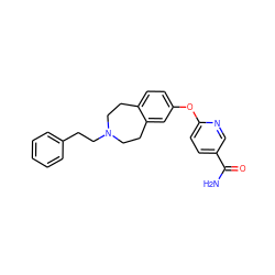 NC(=O)c1ccc(Oc2ccc3c(c2)CCN(CCc2ccccc2)CC3)nc1 ZINC000028825026