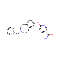 NC(=O)c1ccc(Oc2ccc3c(c2)CCN(Cc2ccccc2)CC3)nc1 ZINC000028825025