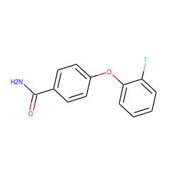 NC(=O)c1ccc(Oc2ccccc2F)cc1 ZINC000141861030