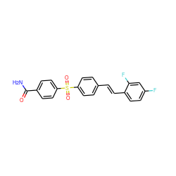 NC(=O)c1ccc(S(=O)(=O)c2ccc(/C=C/c3ccc(F)cc3F)cc2)cc1 ZINC000049037320