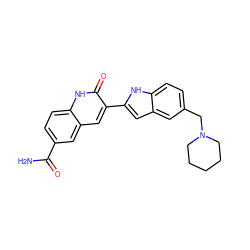 NC(=O)c1ccc2[nH]c(=O)c(-c3cc4cc(CN5CCCCC5)ccc4[nH]3)cc2c1 ZINC000034804244