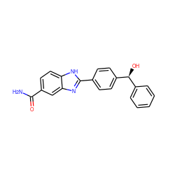 NC(=O)c1ccc2[nH]c(-c3ccc([C@@H](O)c4ccccc4)cc3)nc2c1 ZINC000116027428