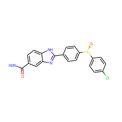 NC(=O)c1ccc2[nH]c(-c3ccc([S@@+]([O-])c4ccc(Cl)cc4)cc3)nc2c1 ZINC000013612149