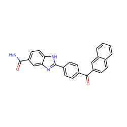 NC(=O)c1ccc2[nH]c(-c3ccc(C(=O)c4ccc5ccccc5c4)cc3)nc2c1 ZINC000116016294