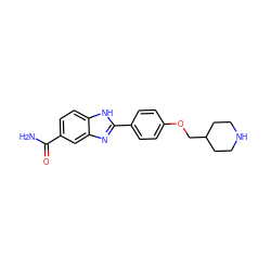 NC(=O)c1ccc2[nH]c(-c3ccc(OCC4CCNCC4)cc3)nc2c1 ZINC000028960158