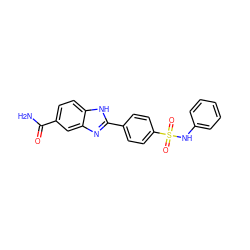 NC(=O)c1ccc2[nH]c(-c3ccc(S(=O)(=O)Nc4ccccc4)cc3)nc2c1 ZINC000013612124