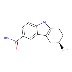 NC(=O)c1ccc2[nH]c3c(c2c1)C[C@H](N)CC3 ZINC000003789853