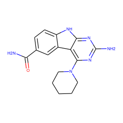 NC(=O)c1ccc2[nH]c3nc(N)nc(N4CCCCC4)c3c2c1 ZINC000033992655