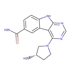 NC(=O)c1ccc2[nH]c3ncnc(N4CC[C@H](N)C4)c3c2c1 ZINC000034004033