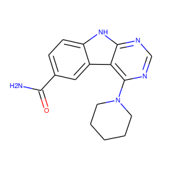 NC(=O)c1ccc2[nH]c3ncnc(N4CCCCC4)c3c2c1 ZINC000034051724