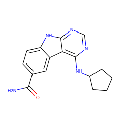 NC(=O)c1ccc2[nH]c3ncnc(NC4CCCC4)c3c2c1 ZINC000034040615