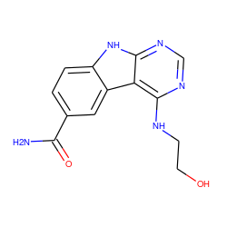 NC(=O)c1ccc2[nH]c3ncnc(NCCO)c3c2c1 ZINC000033976471