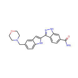 NC(=O)c1ccc2c(-c3cc4cc(CN5CCOCC5)ccc4[nH]3)n[nH]c2c1 ZINC000014949232