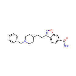 NC(=O)c1ccc2c(CCC3CCN(Cc4ccccc4)CC3)noc2c1 ZINC000013745749