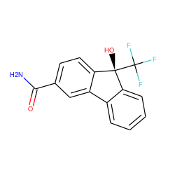 NC(=O)c1ccc2c(c1)-c1ccccc1[C@@]2(O)C(F)(F)F ZINC000144692320