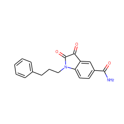 NC(=O)c1ccc2c(c1)C(=O)C(=O)N2CCCc1ccccc1 ZINC000003590599