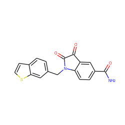 NC(=O)c1ccc2c(c1)C(=O)C(=O)N2Cc1ccc2ccsc2c1 ZINC000027091457