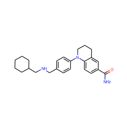 NC(=O)c1ccc2c(c1)CCCN2c1ccc(CNCC2CCCCC2)cc1 ZINC000066251753