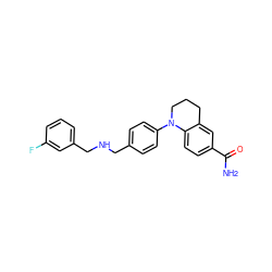 NC(=O)c1ccc2c(c1)CCCN2c1ccc(CNCc2cccc(F)c2)cc1 ZINC000066263543