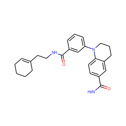 NC(=O)c1ccc2c(c1)CCCN2c1cccc(C(=O)NCCC2=CCCCC2)c1 ZINC000066251461