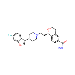 NC(=O)c1ccc2c(c1)CCO[C@@H]2CCN1CC=C(c2coc3cc(F)ccc23)CC1 ZINC000026493960