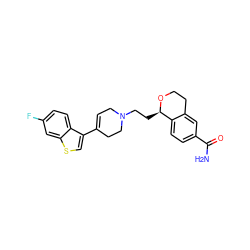 NC(=O)c1ccc2c(c1)CCO[C@@H]2CCN1CC=C(c2csc3cc(F)ccc23)CC1 ZINC000026490195