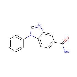 NC(=O)c1ccc2c(c1)ncn2-c1ccccc1 ZINC000013782580