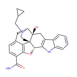 NC(=O)c1ccc2c3c1O[C@H]1c4[nH]c5ccccc5c4C[C@@]4(O)[C@@H](C2)N(CC2CC2)CC[C@]314 ZINC000040401588